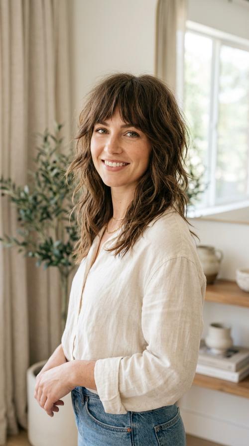 Shaggy Layered Cut with Bangs