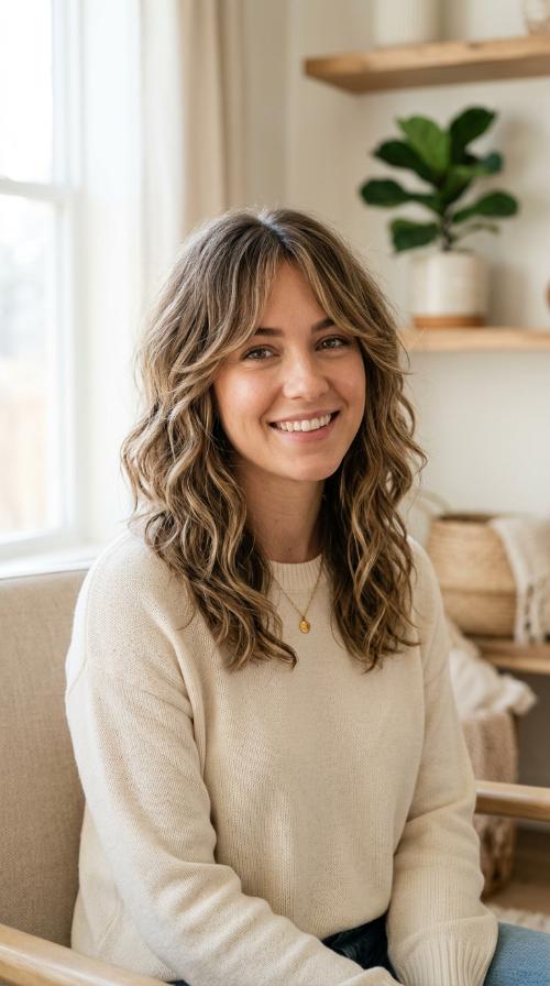 Shaggy Layered Cut with Curtain Bangs