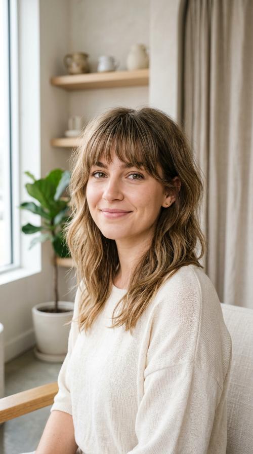 Shaggy Midi with Bangs