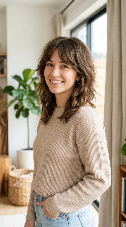 Shaggy Shoulder-Length Cut
