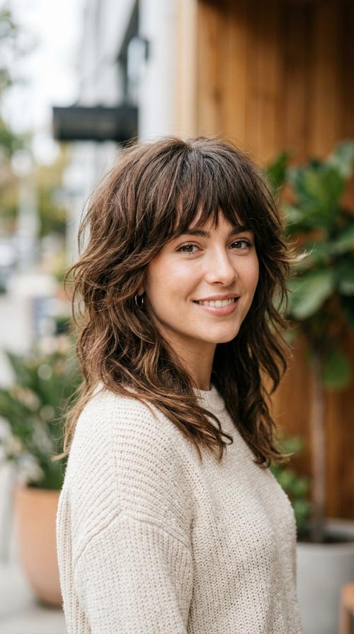 Shaggy Wolf Cut with Bangs