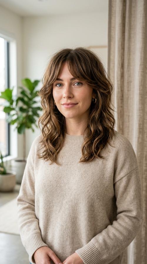 Shaggy Wolf Cut with Curtain Bangs