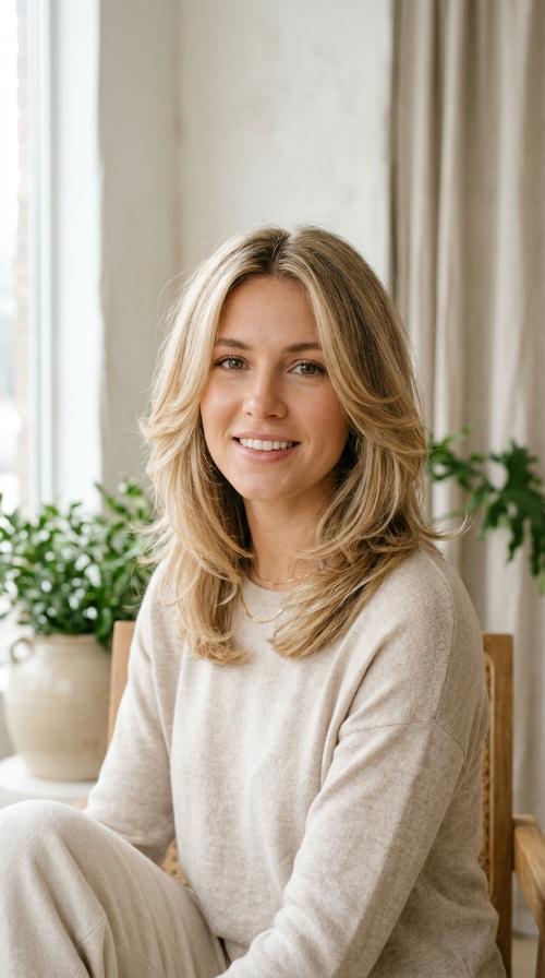 Shoulder-Grazing Feathered Cut