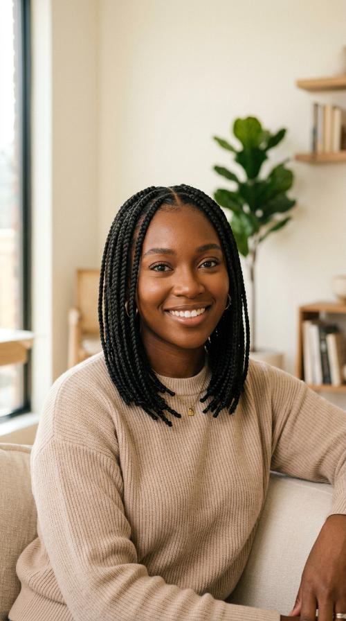 Shoulder-Length Box Braids