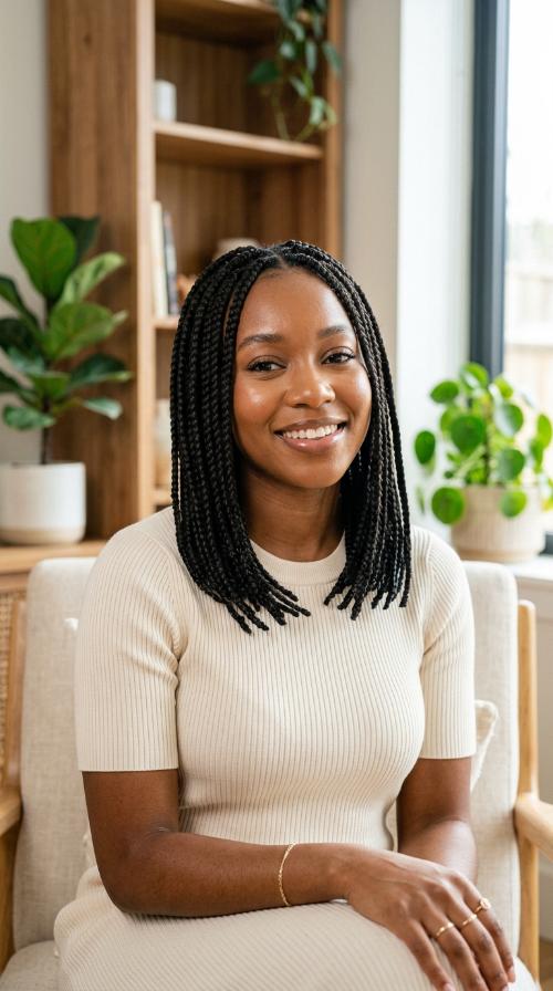 Shoulder-Length Box Braids
