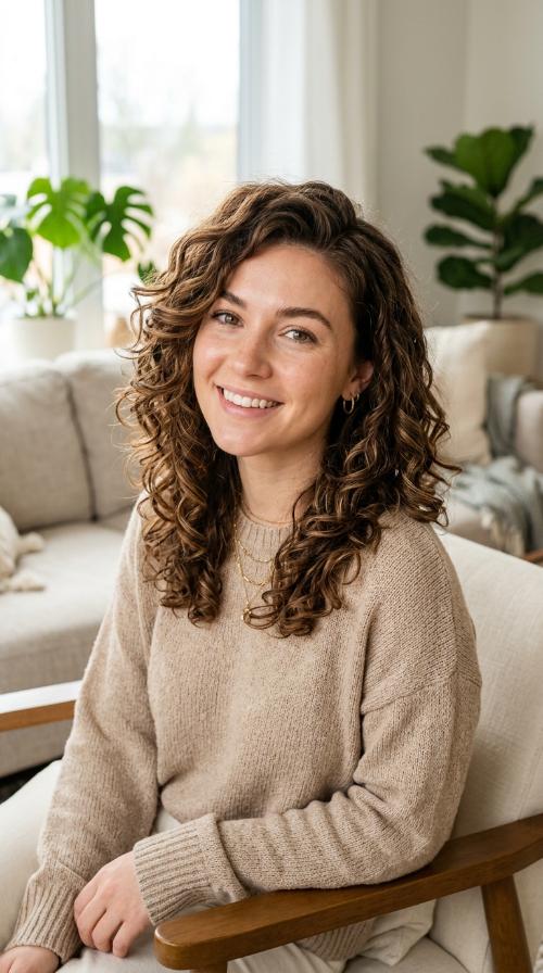 Shoulder-Length Layers with Deep Side Part