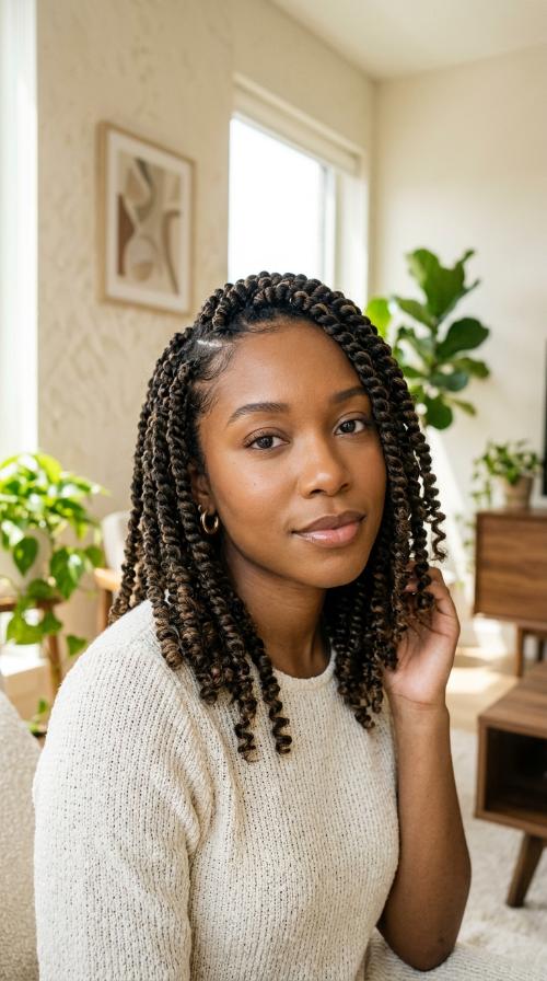 Shoulder-Length Passion Twists