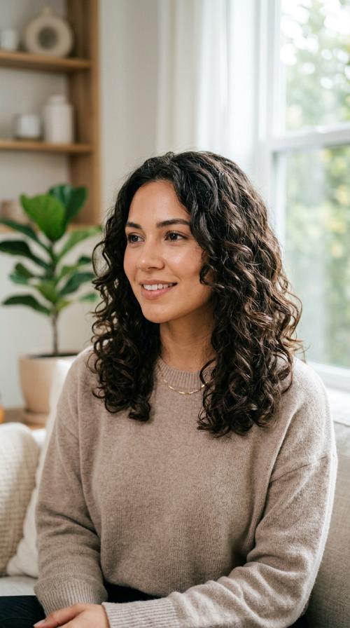Shoulder-Length Ripple Perm