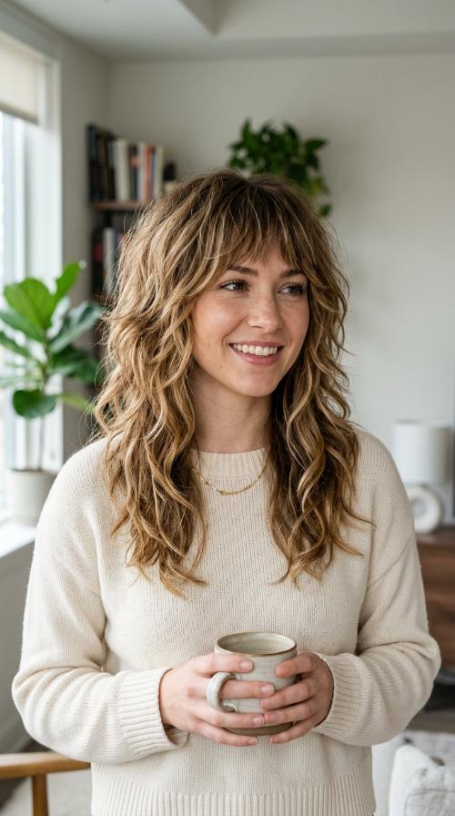 Shoulder-Length Shaggy Cut