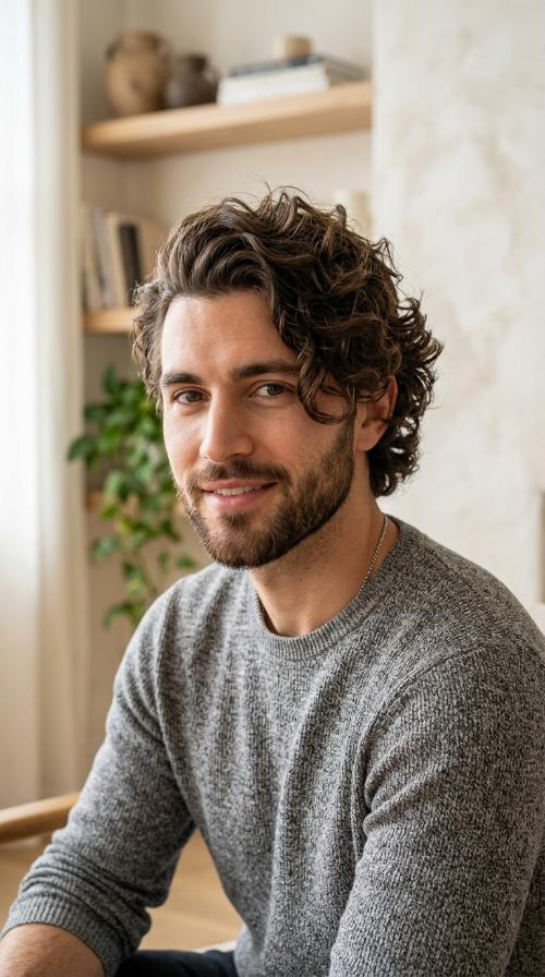 Side-Parted Curly Blowout