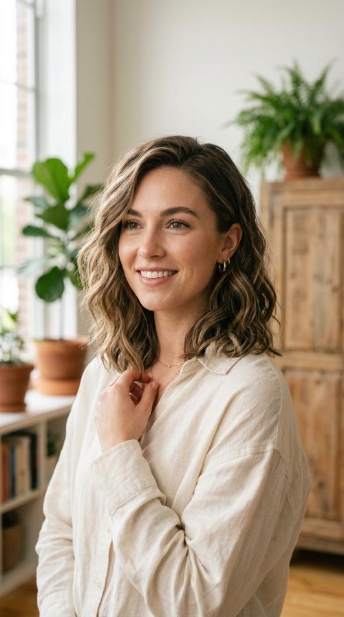Side-Parted Layered Lob
