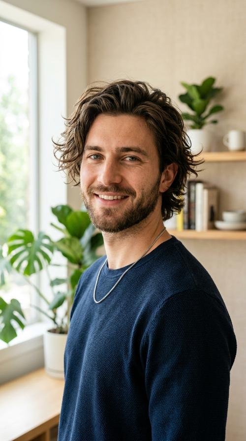 Side-Parted Messy Waves