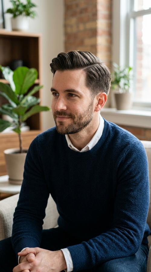 Side-Parted Professional Cut