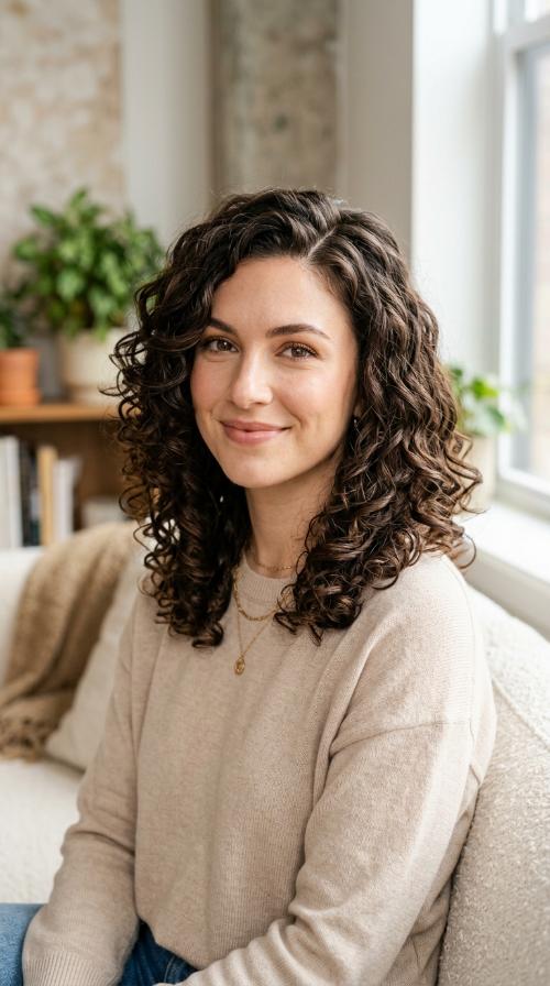 Side-Parted Romantic Curls
