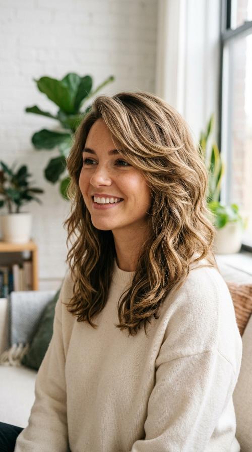 Side-Parted Voluminous Layers