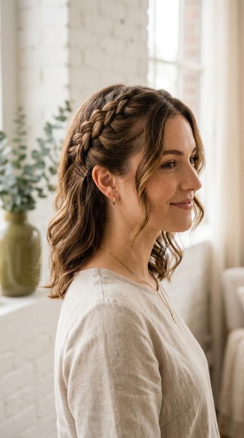 Side-Pinned French Braid