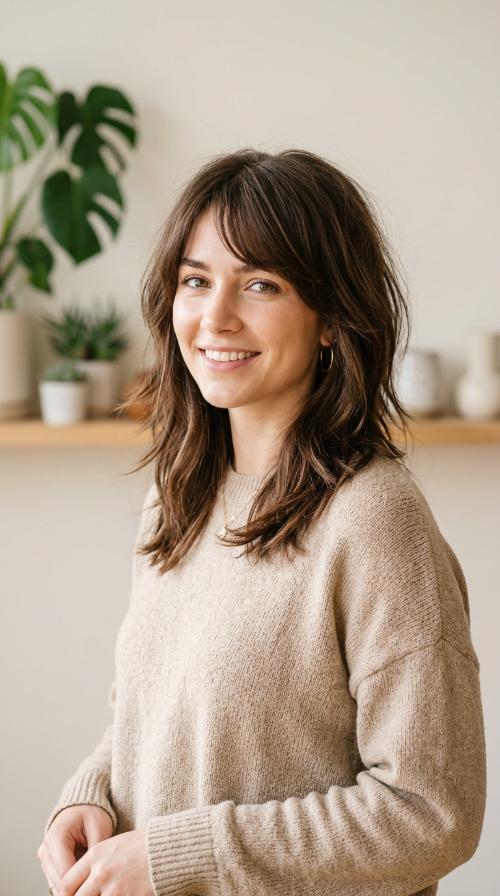 Side-Swept Bangs with Choppy Ends