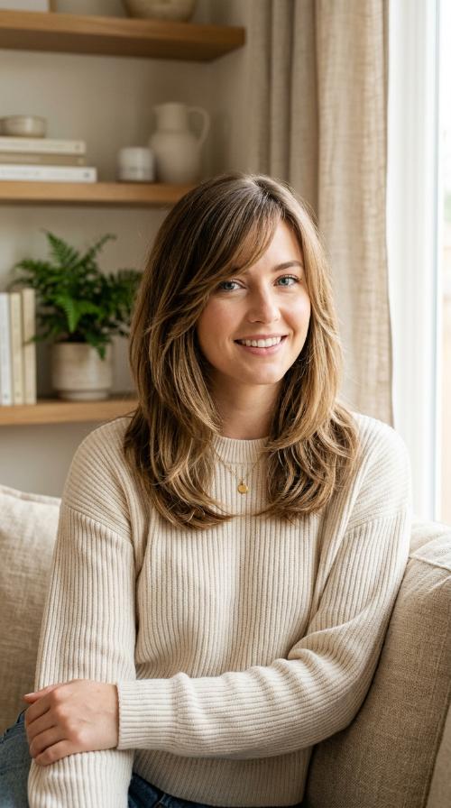 Side-Swept Bangs with Layered Ends