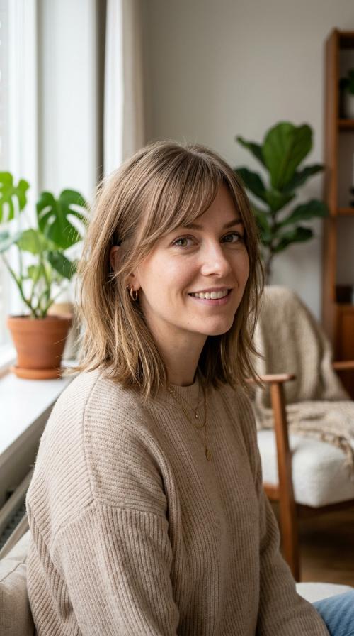 Side-Swept Bangs with Tapered Ends