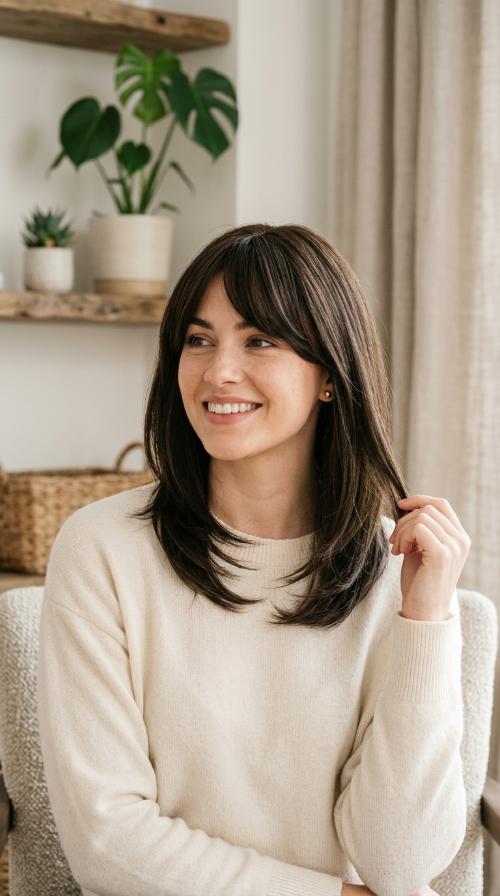 Side-Swept Bangs with Tapered Ends