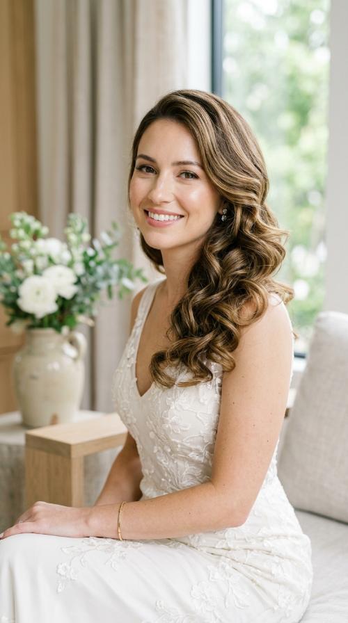 Side-Swept Barrel Curls