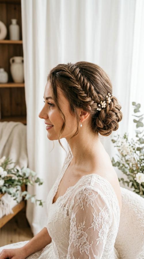 SIDE-SWEPT BRAIDED BUN