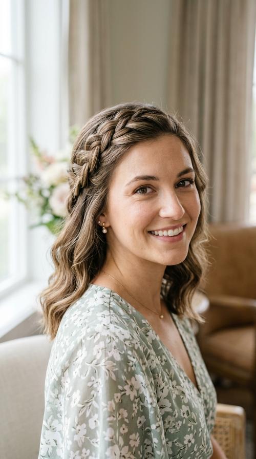 Side-Swept Braided Crown
