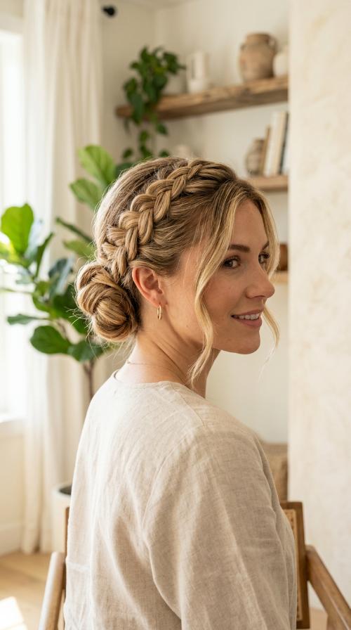 Side-Swept Braided Roll