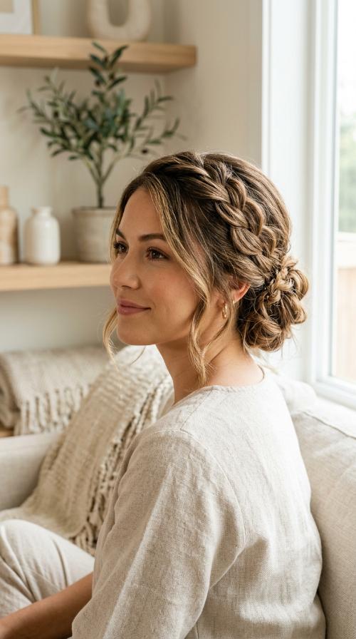 Side-Swept Braided Updo