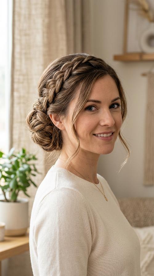 Side-Swept Braided Updo