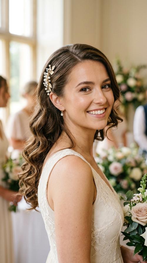 Side-Swept Curls with a Clip
