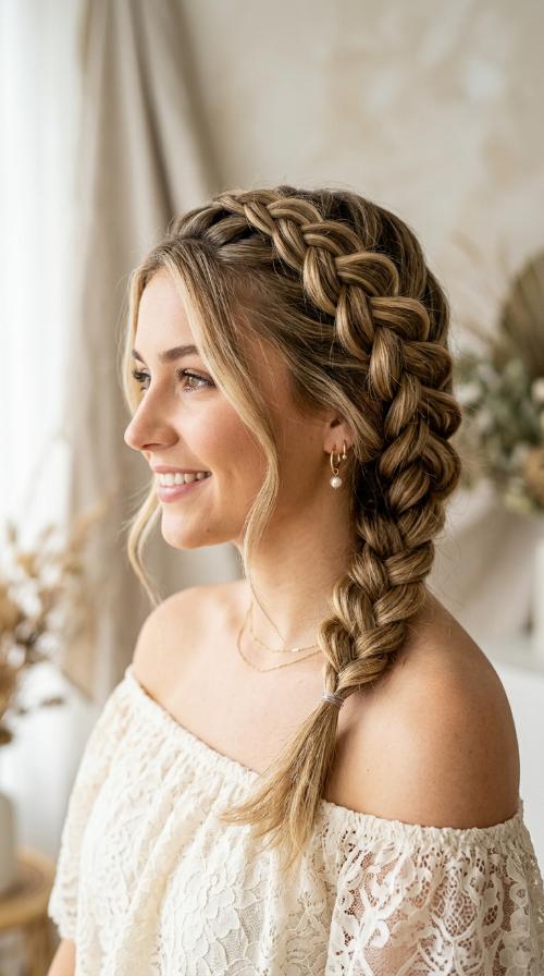 Side-Swept Dutch Braid
