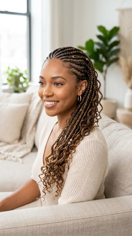 Side-Swept Goddess Braids