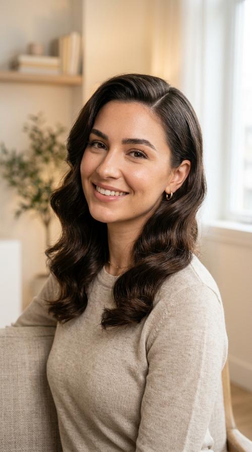 Side-Swept Hollywood Waves