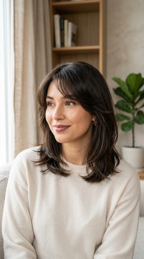 Side-Swept Layered Bangs