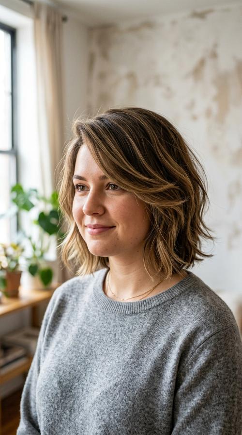 Side-Swept Layered Bob