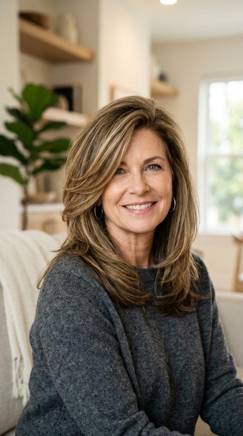 Side-Swept Layered Cut