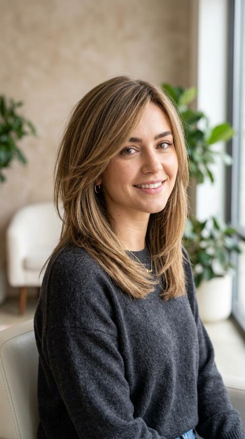 Side-Swept Layered Cut