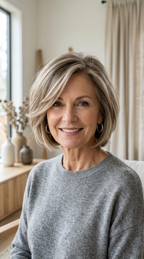 Side-Swept Medium Length Cut
