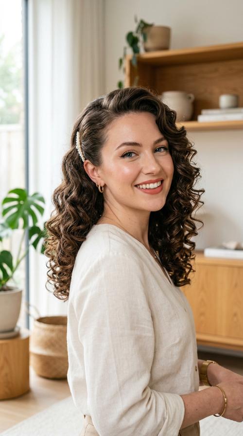 Side-Swept Pin-Up Curls