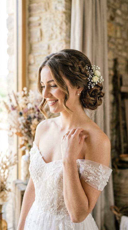 Side-Swept Pinned Updo