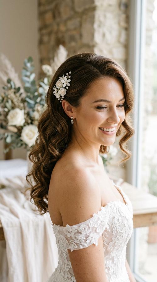 Side-Swept Romantic Curls