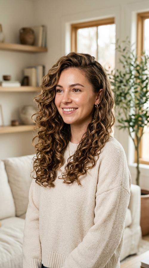 Side-Swept Voluminous Curls