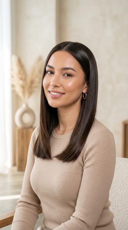 Sleek and Shiny Straight Glass Hair