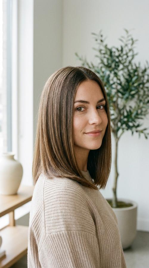 Sleek and Straight Mid-Length