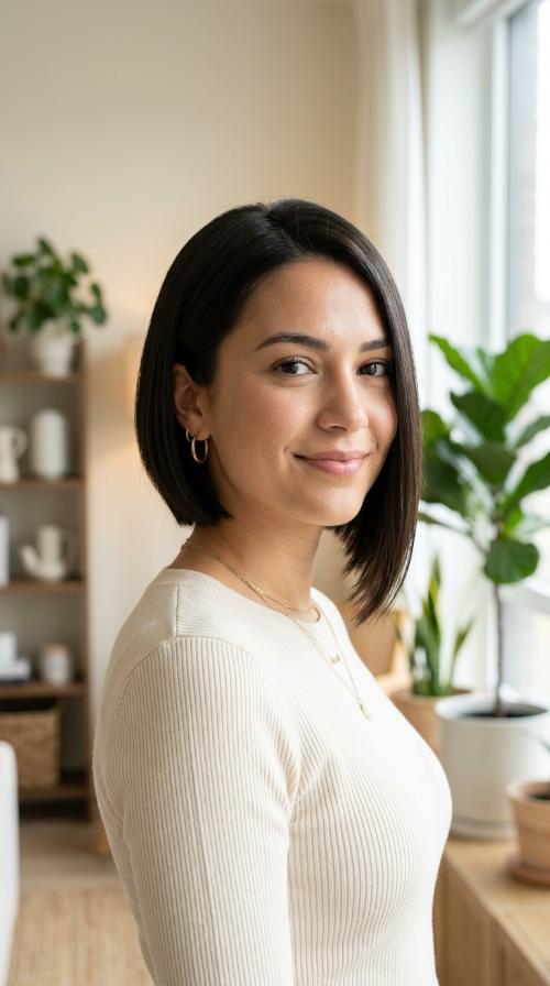 Sleek Asymmetrical Bob