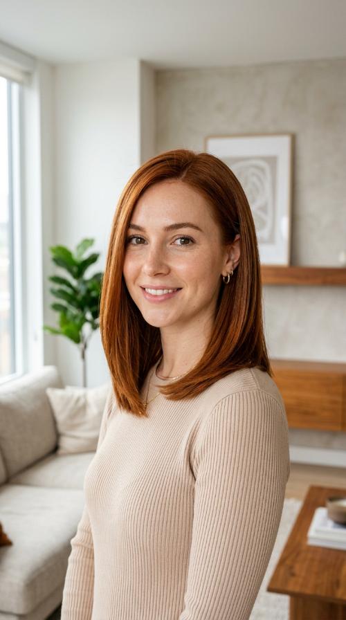Sleek Auburn Lob