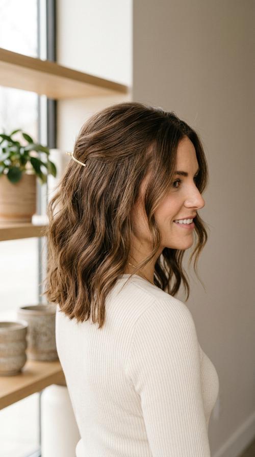 Sleek Barrette Pull-Back