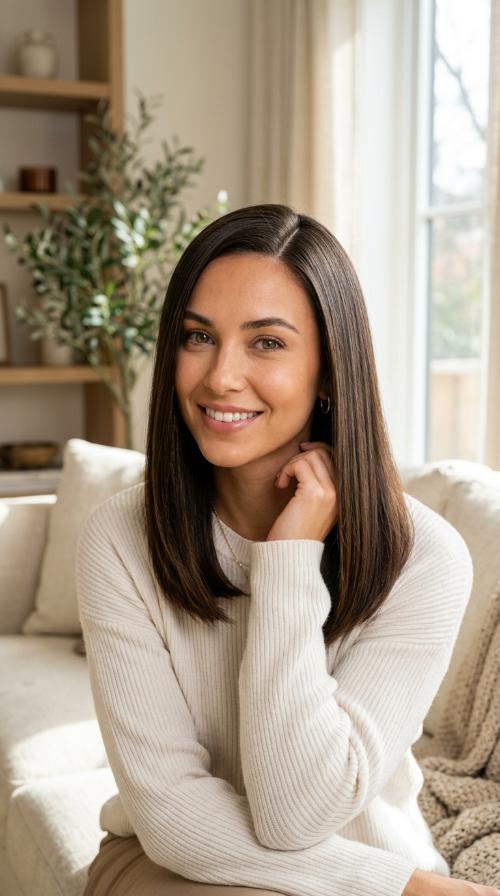 Sleek Deep Side Part