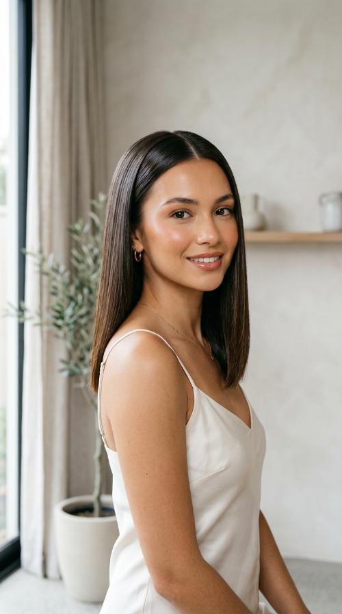 Sleek Glass Hair Look